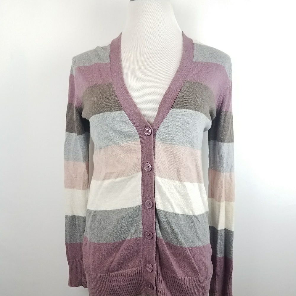 Women's Stripped Button Down Cardigan Size  M